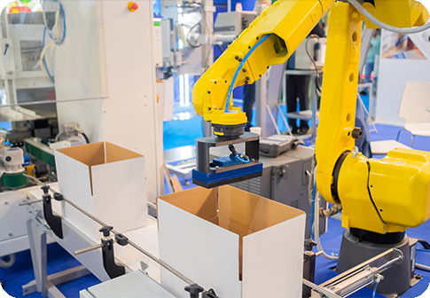 packaging equipment with robotic arm