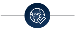 globe with checkmark icon